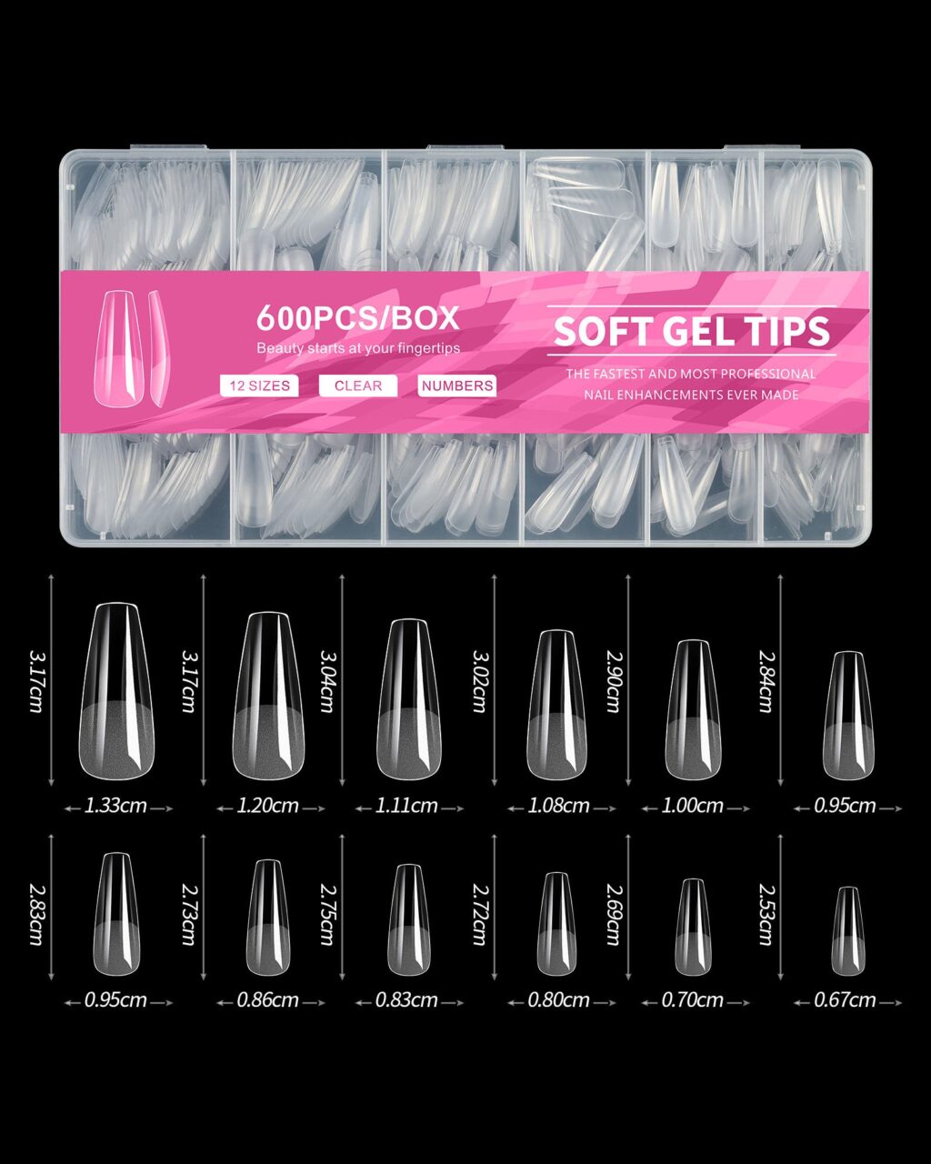 Alternative view of 600Pcs/ Box Smooth Full Cover Soft Gel Tips