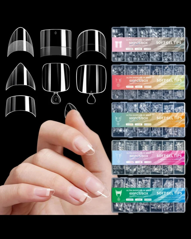 600Pcs Extra Short Half Cover Nail Tips