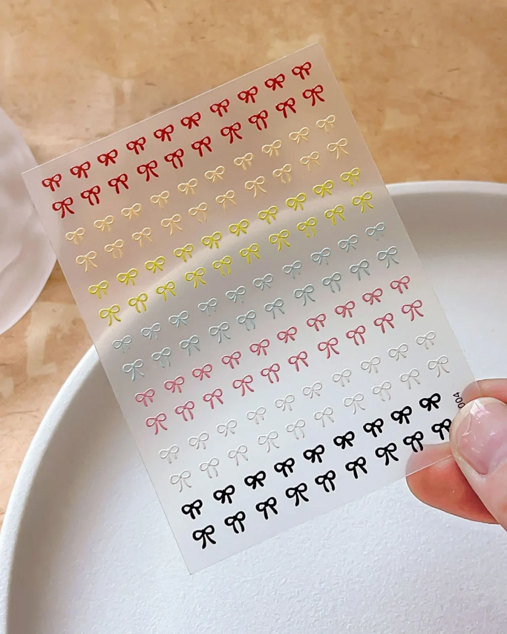 Alternative view of 8 Types Simple Embossed Bow Nail Stickers Decoration