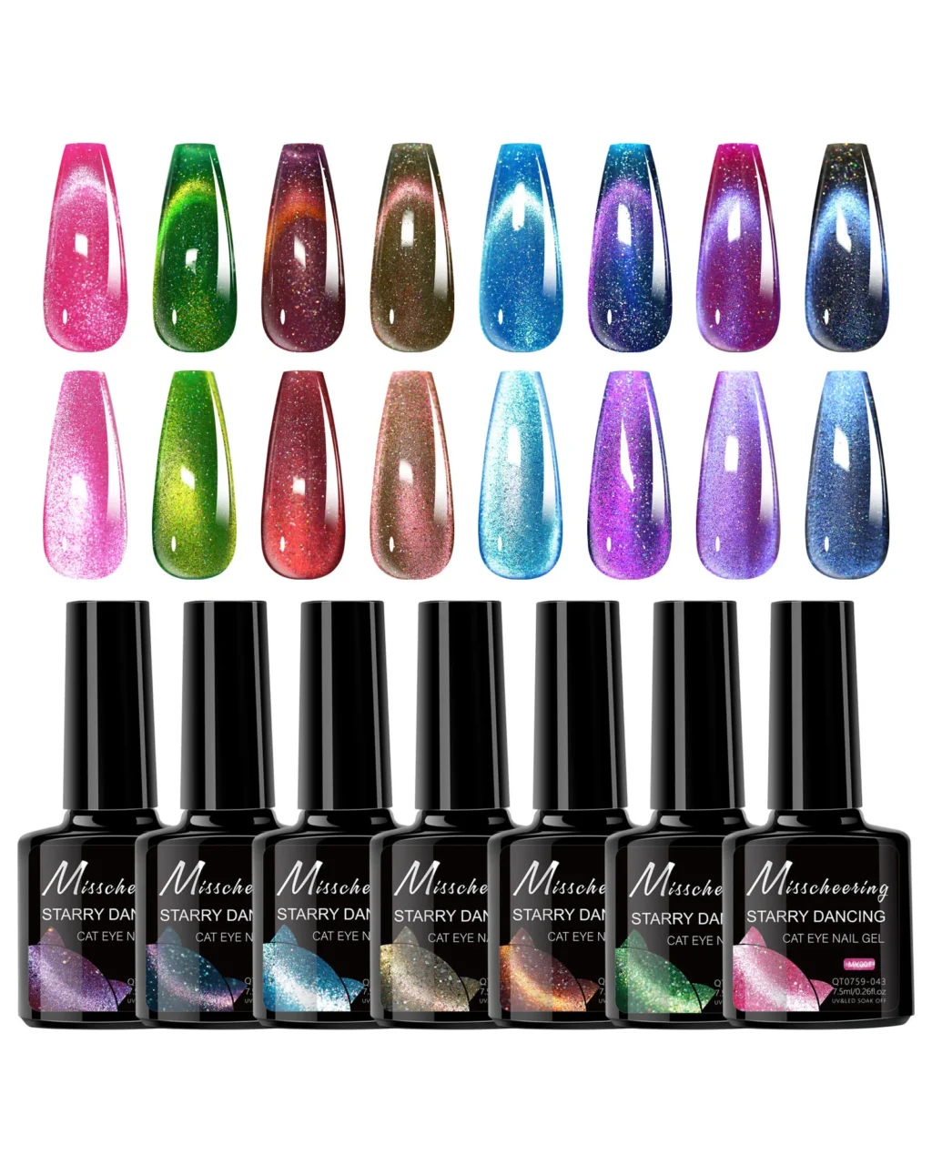 8 Types Starry Dancing Cat Eye Gel Nail Polish