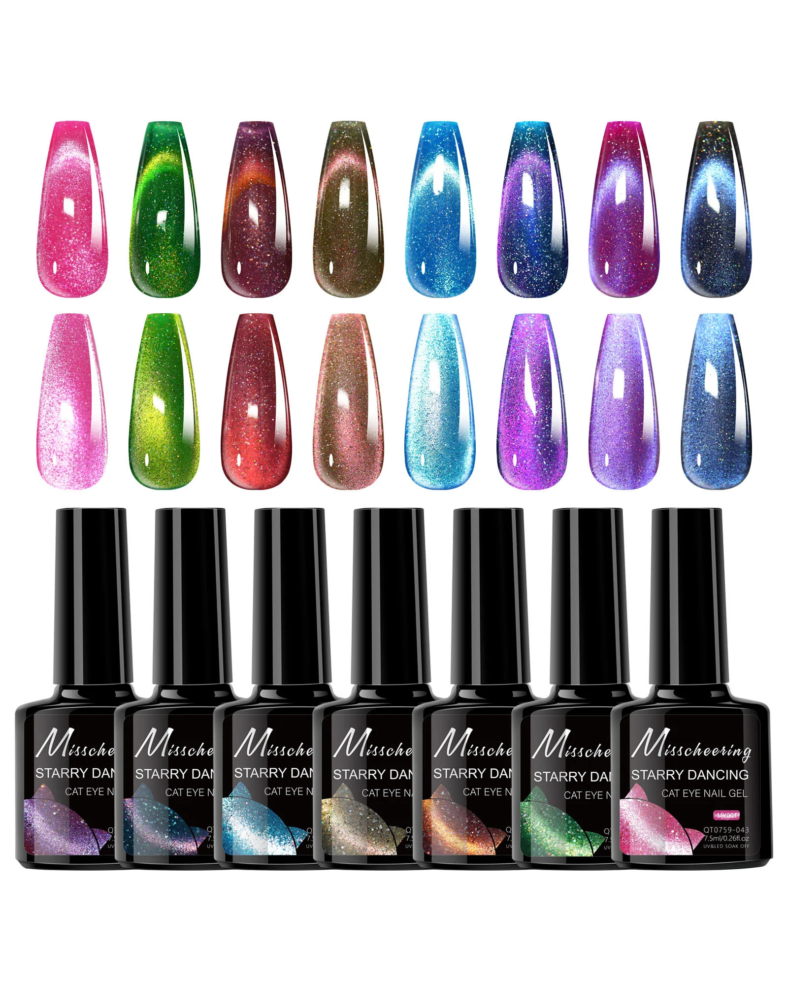 8 Types Starry Dancing Cat Eye Gel Nail Polish