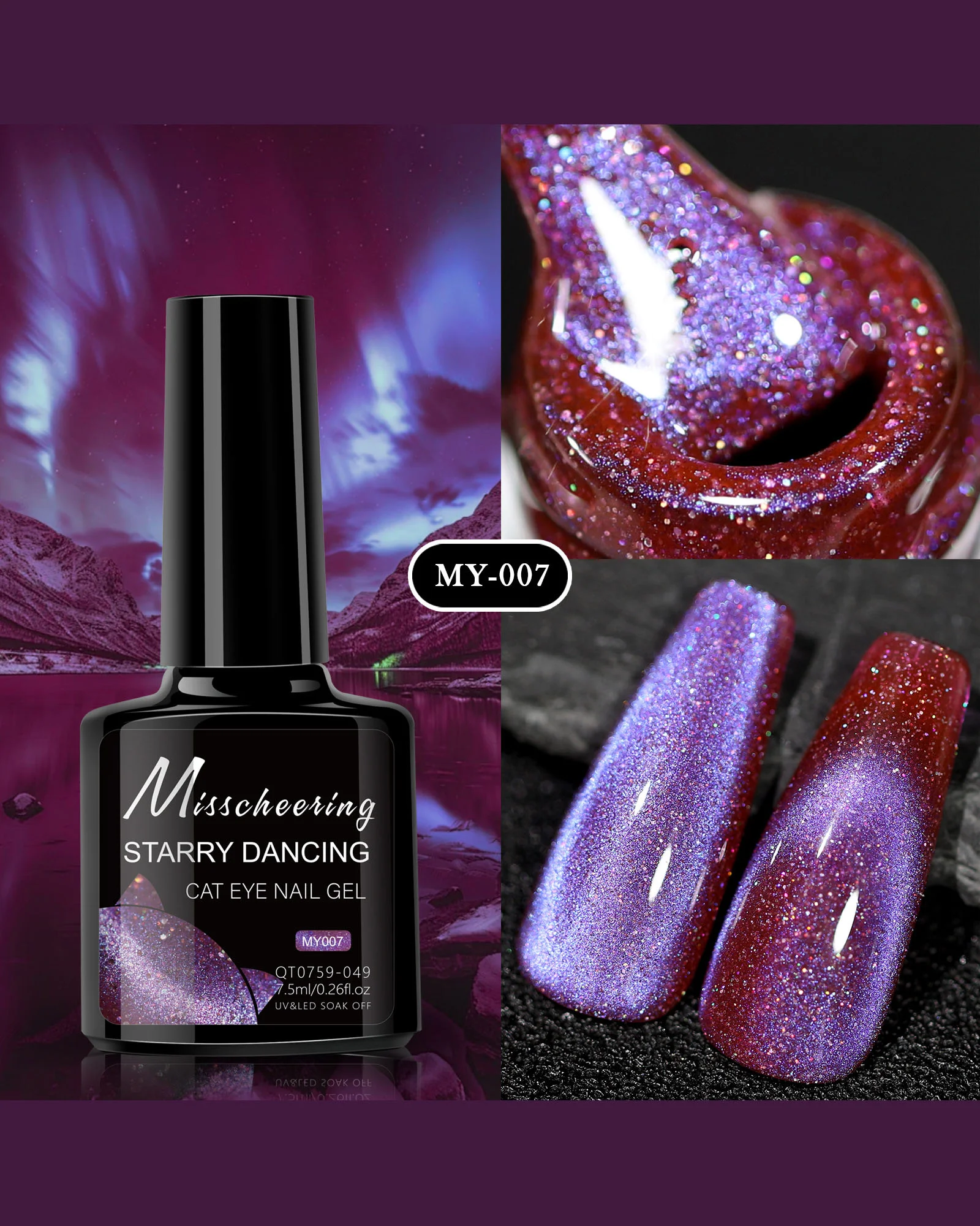 8 Types Starry Dancing Cat Eye Gel Nail Polish - Image 9