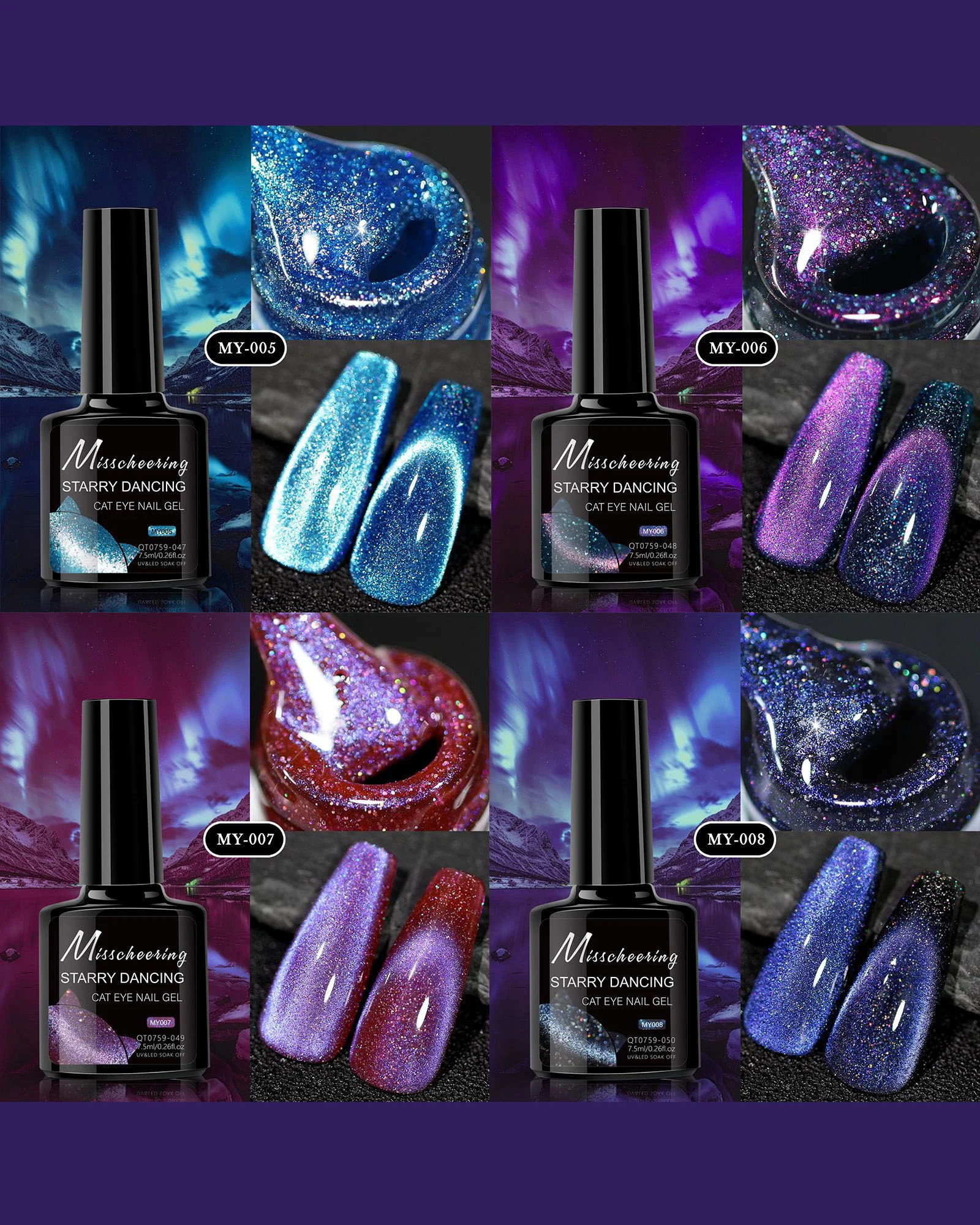 8 Types Starry Dancing Cat Eye Gel Nail Polish - Image 12