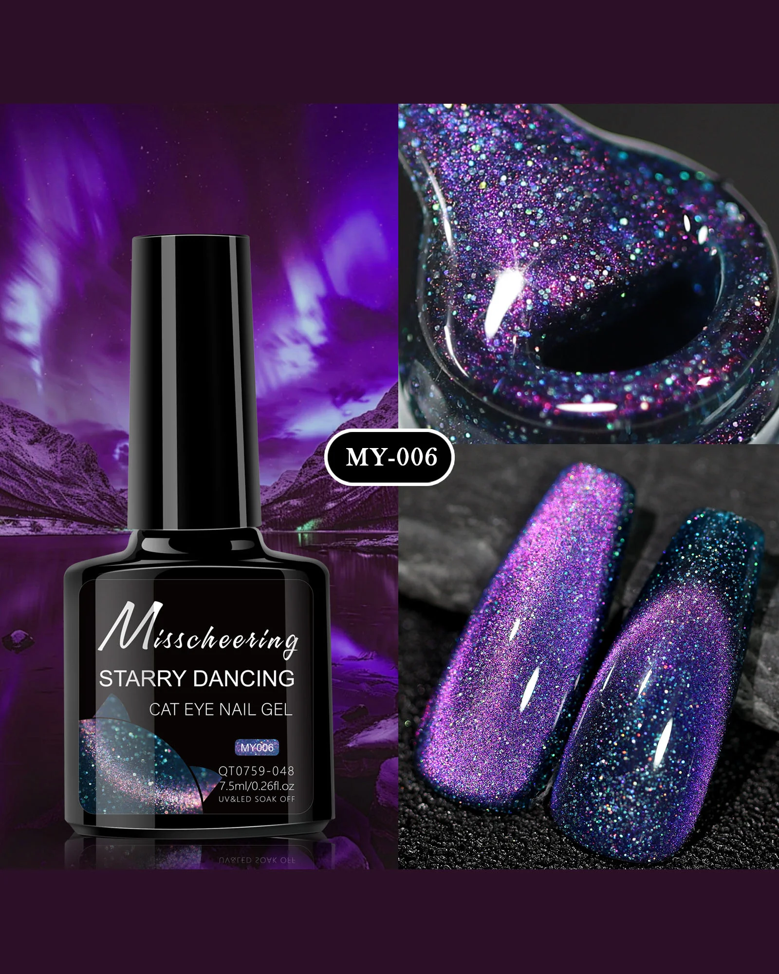 8 Types Starry Dancing Cat Eye Gel Nail Polish - Image 11