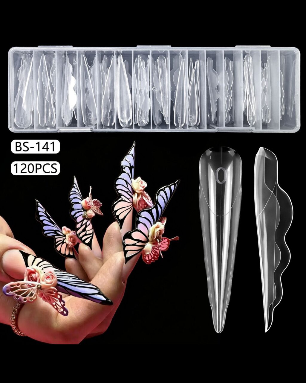 120Pcs Butterfly Form Nail Extensions