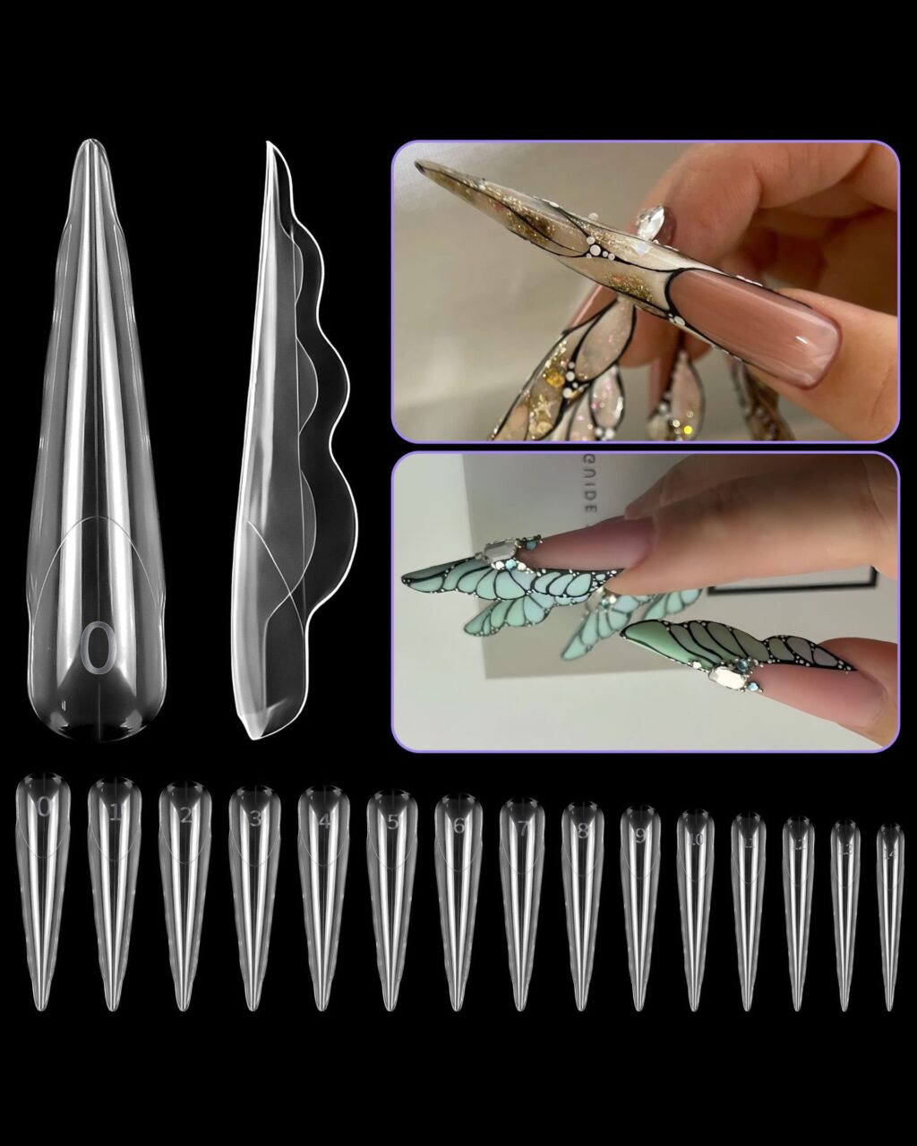 Alternative view of 120Pcs Butterfly Form Nail Extensions