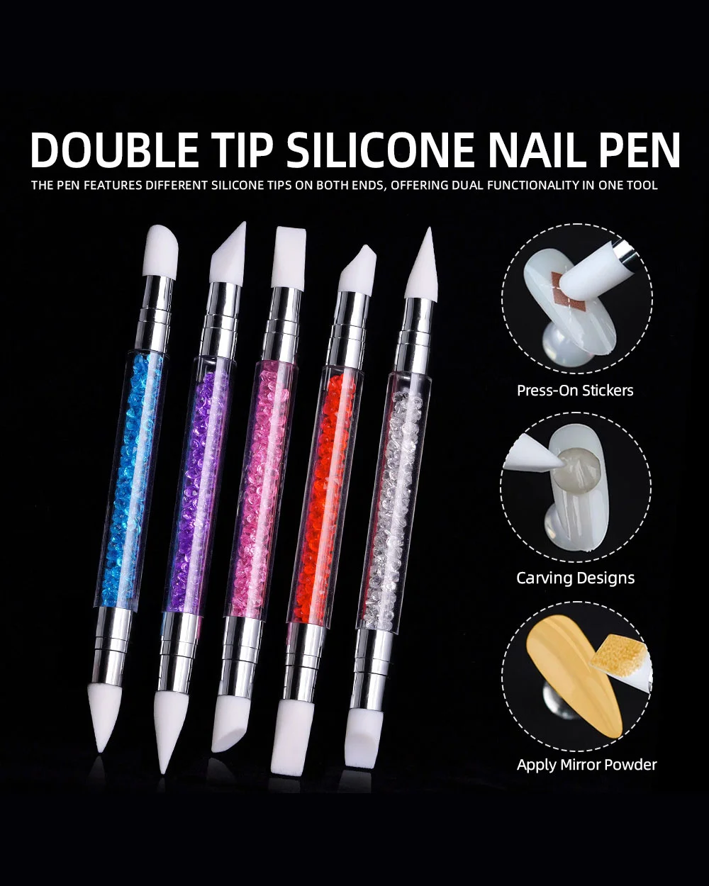 Alternative view of Double Tip Silicone Nail Art Pen Bulk