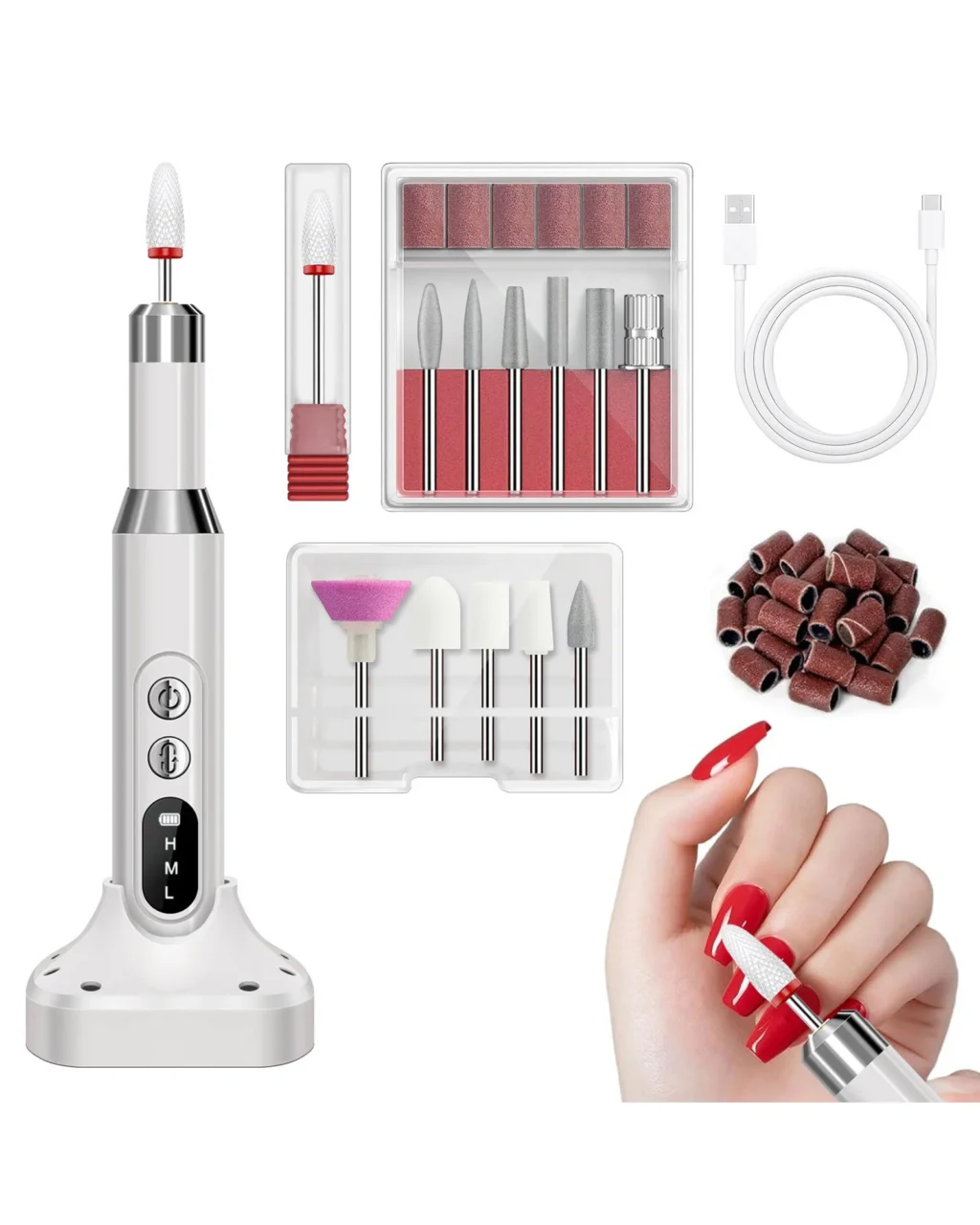 Portable White Mini Professional Nail Drill Machine