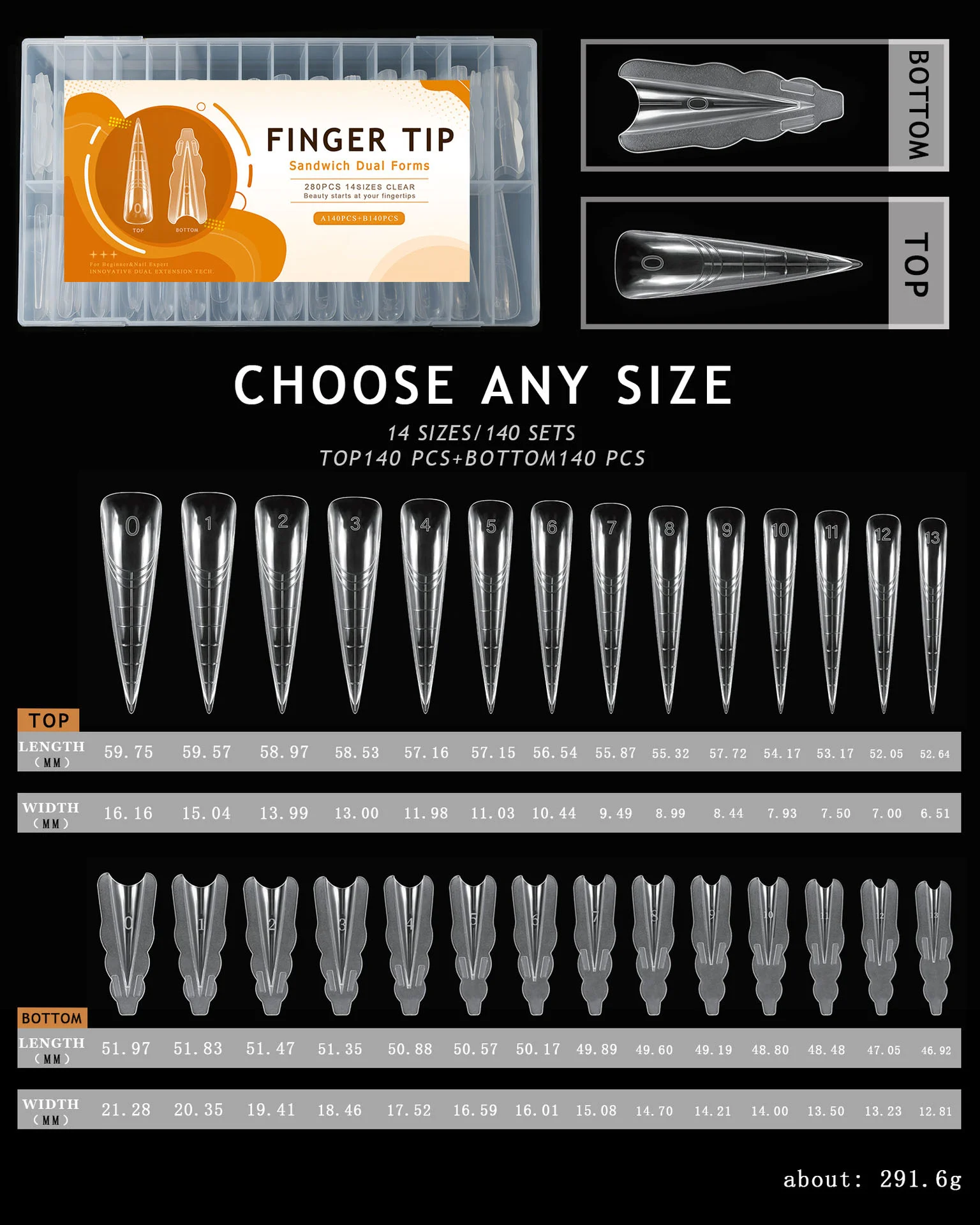 Premium Finger Tip Sandwich Dual Forms for Nails - Image 9