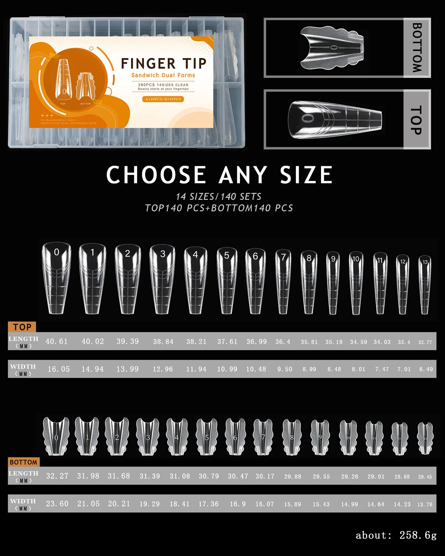 Premium Finger Tip Sandwich Dual Forms for Nails - Image 6