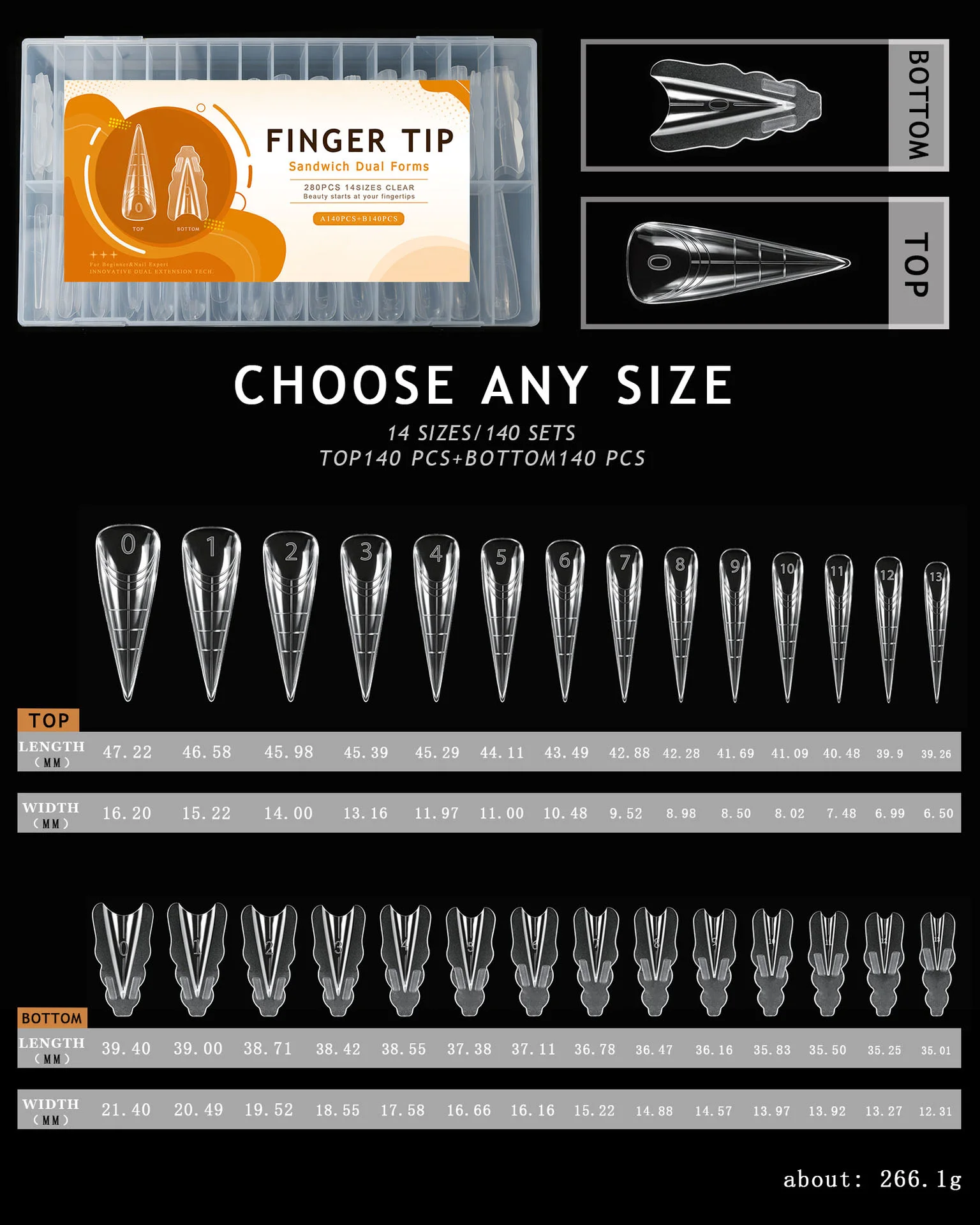 Premium Finger Tip Sandwich Dual Forms for Nails - Image 3