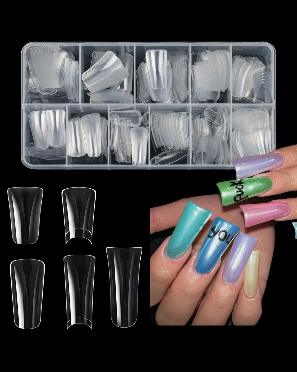 Clear Duck Fake Nails Tip
