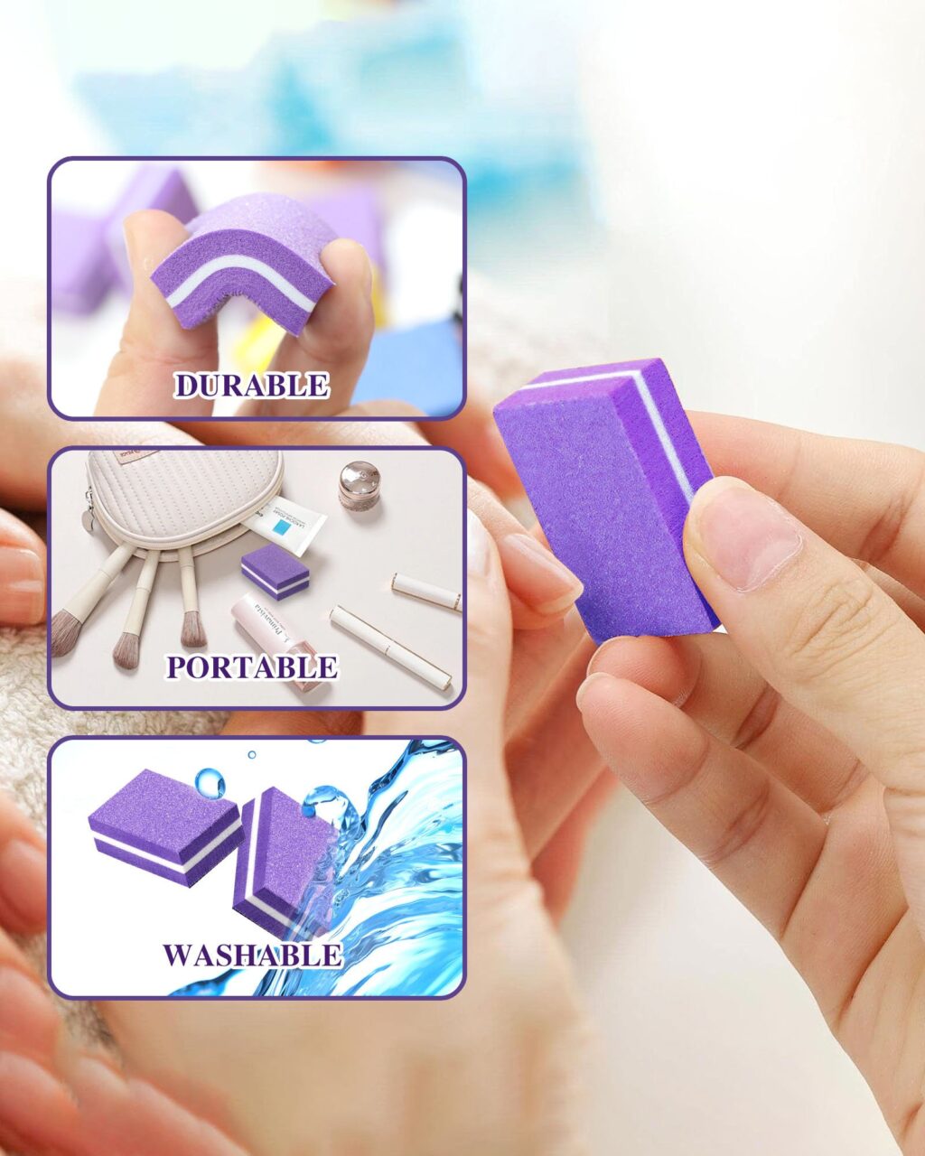 100Pcs Twin Polishing Sanding Sponge for Nails