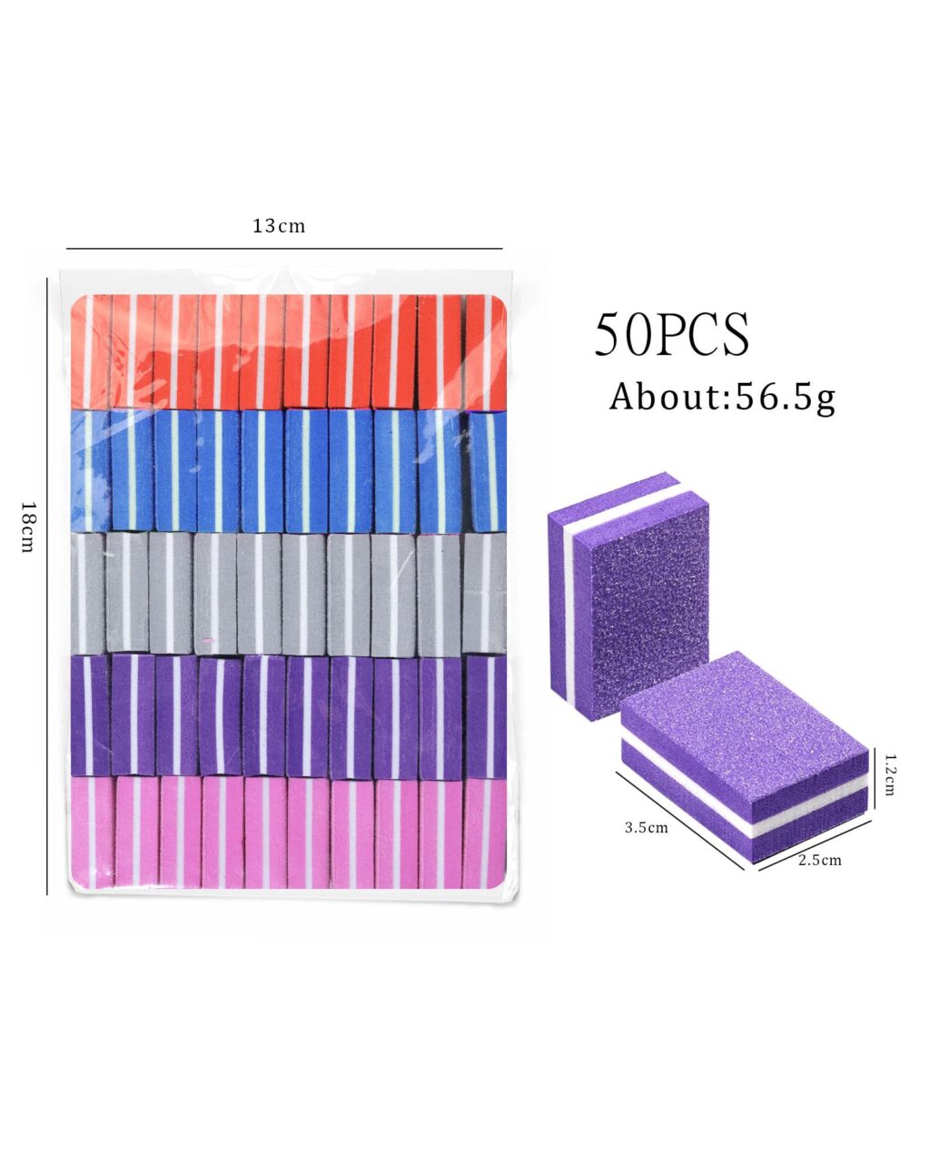 Alternative view of 100Pcs Twin Polishing Sanding Sponge for Nails
