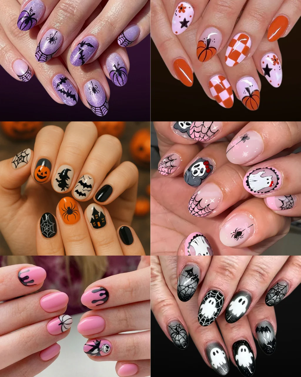 Cute Short Oval Halloween Nails Bulk