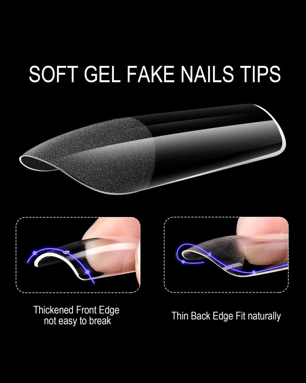Alternative view of 48Pcs Clear Soft Gel Nail Extension Tips