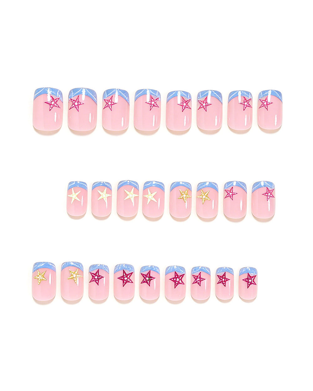 Short French Tip Sea Star False Nails Wholesale - Image 5