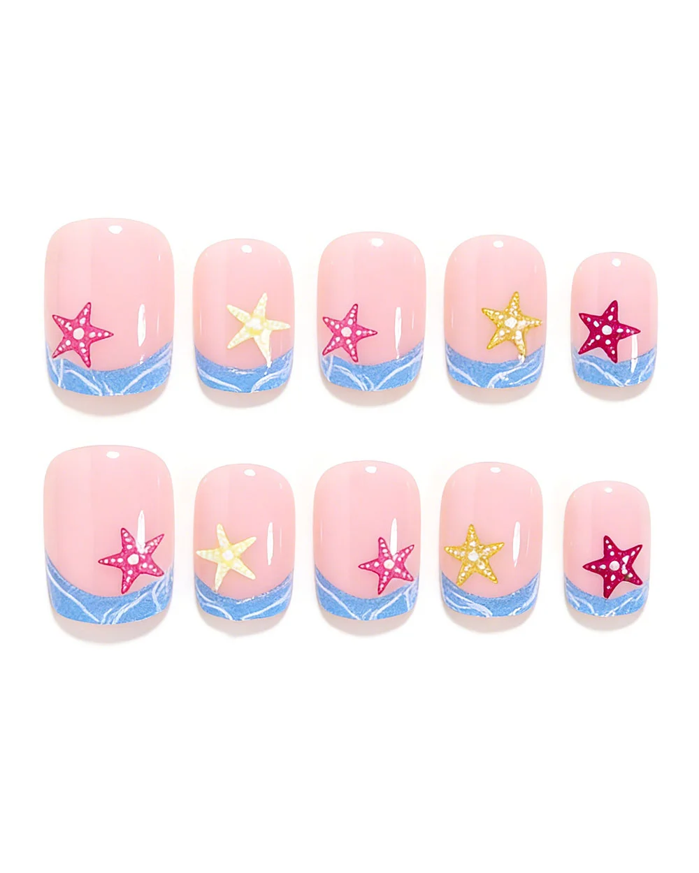 Short French Tip Sea Star False Nails Wholesale - Image 4