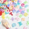 100Pcs Shining Mixed 26 Letter Nail Charms