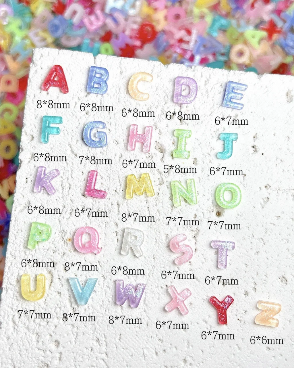 100Pcs Shining Mixed 26 Letter Nail Charms - Image 9