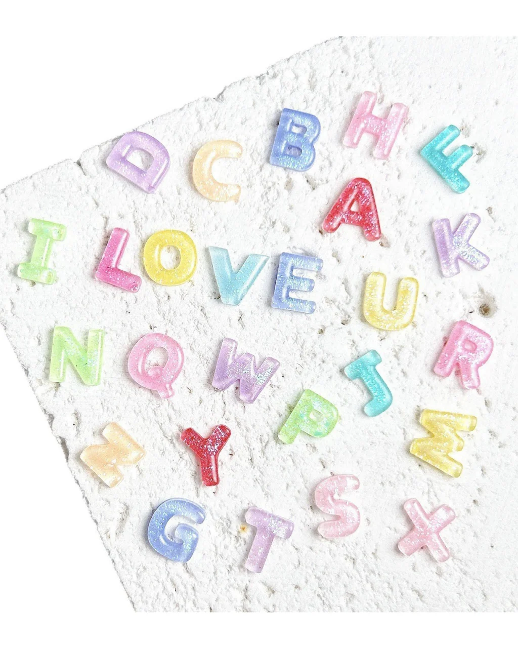 100Pcs Shining Mixed 26 Letter Nail Charms - Image 7