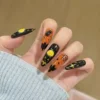 10Pcs Cute Halloween Pumpkin Nail Press-on