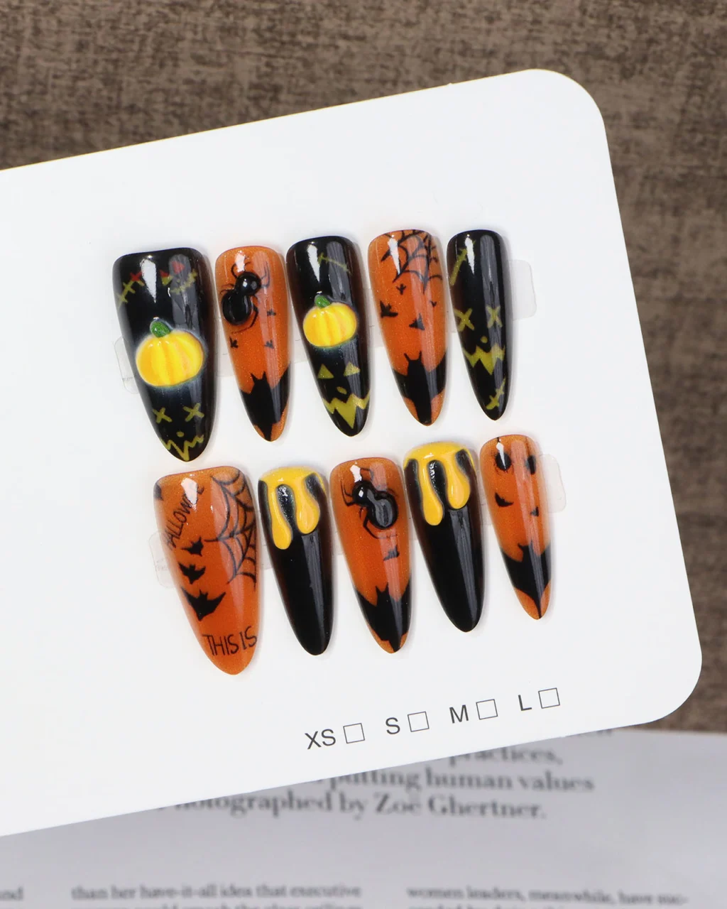 10Pcs Cute Halloween Pumpkin Nail Press-on - Image 3