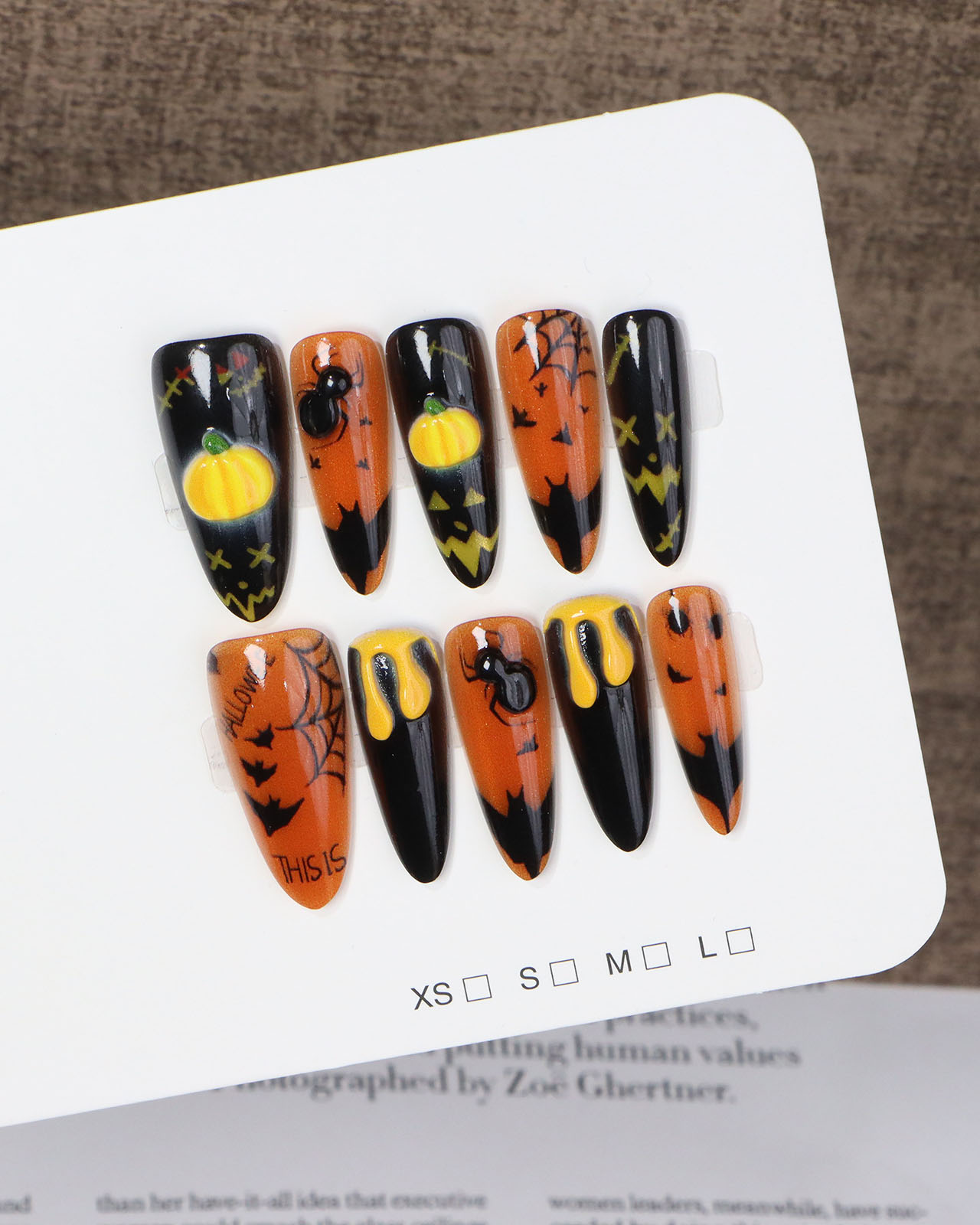 10Pcs Cute Halloween Pumpkin Nail Press-on - Image 3