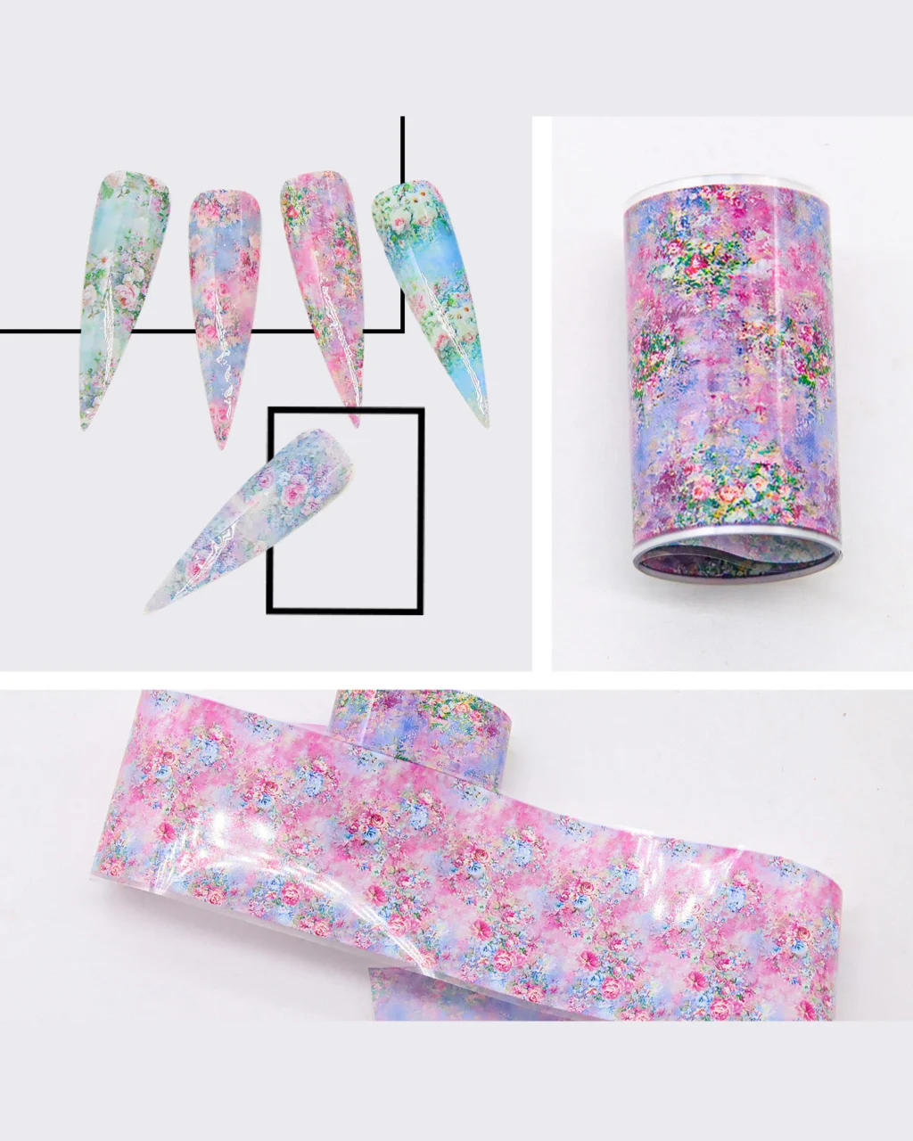 Alternative view of 10Pcs Set Flower Nail Transfer Foil