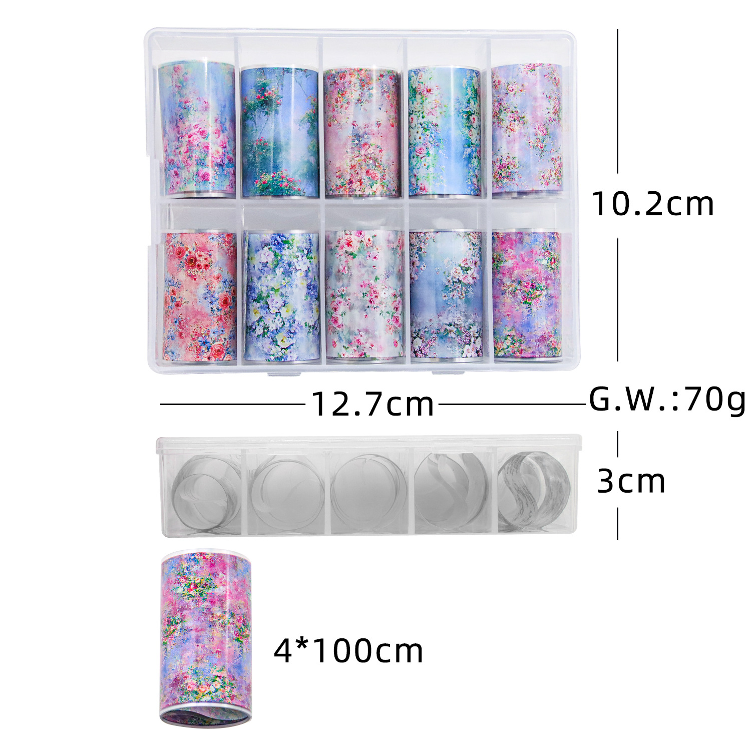 10Pcs Set Flower Nail Transfer Foil - Image 9