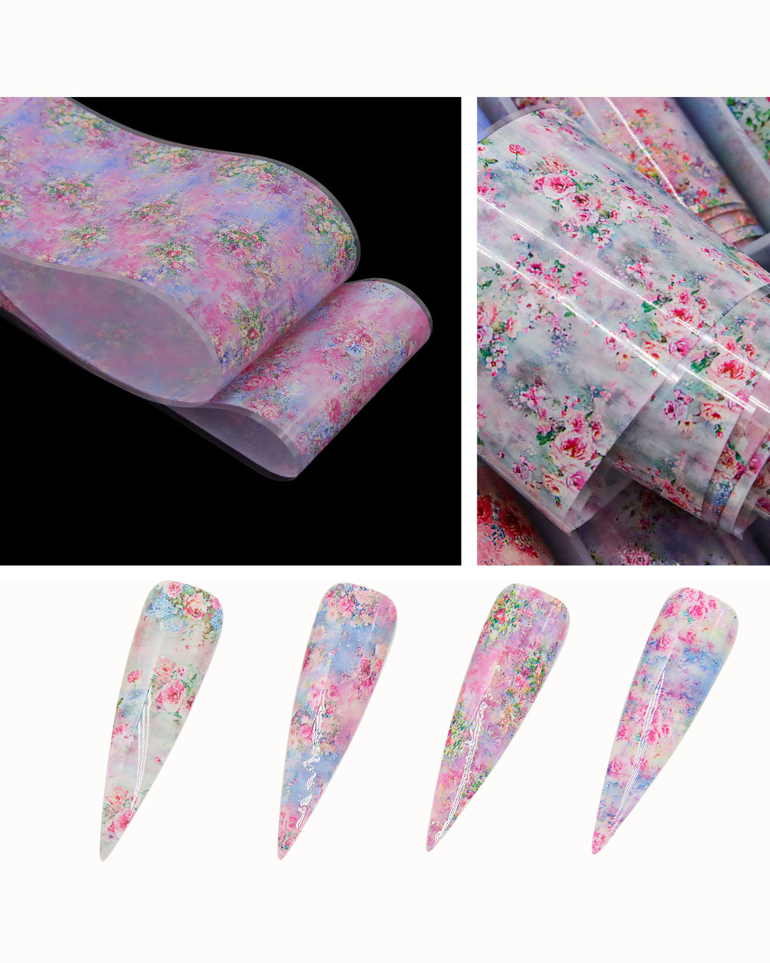 10Pcs Set Flower Nail Transfer Foil - Image 8