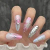 3D Gradient Almond Aurora Chrome Nails