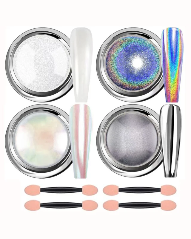 4Pcs sparkle nail art glitter powder set