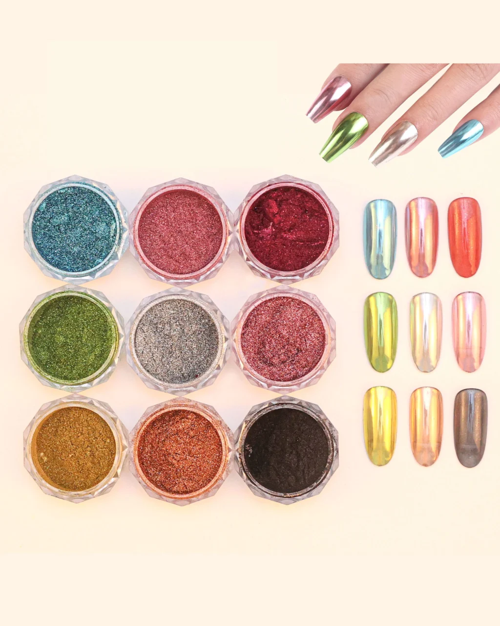 Alternative view of 4Pcs/Set Magic Chrome Powder for Nail Salon