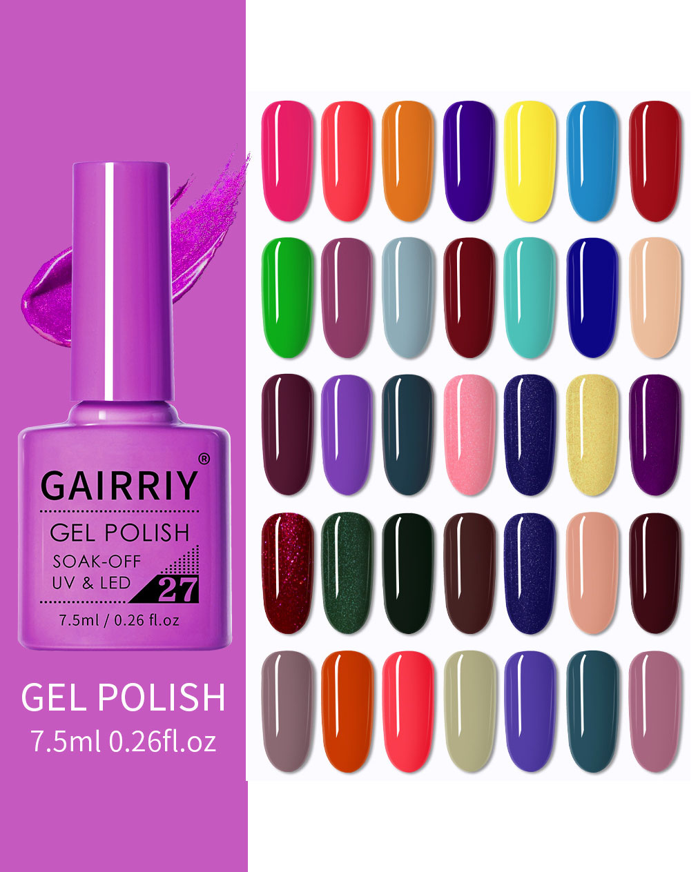 7.5ml Solid Colors Gel Polish for Nails Bulk - Image 3