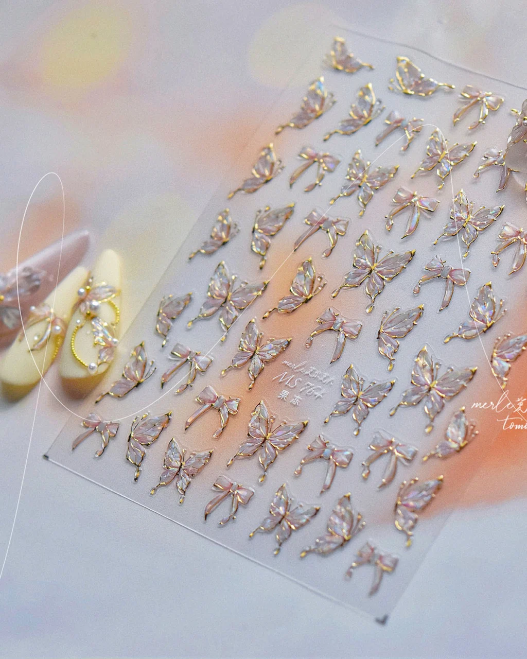 Glowing Butterfly Nail Stickers for Nail Art - Image 3