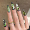 Almond Shaped Halloween Themed Nails Long