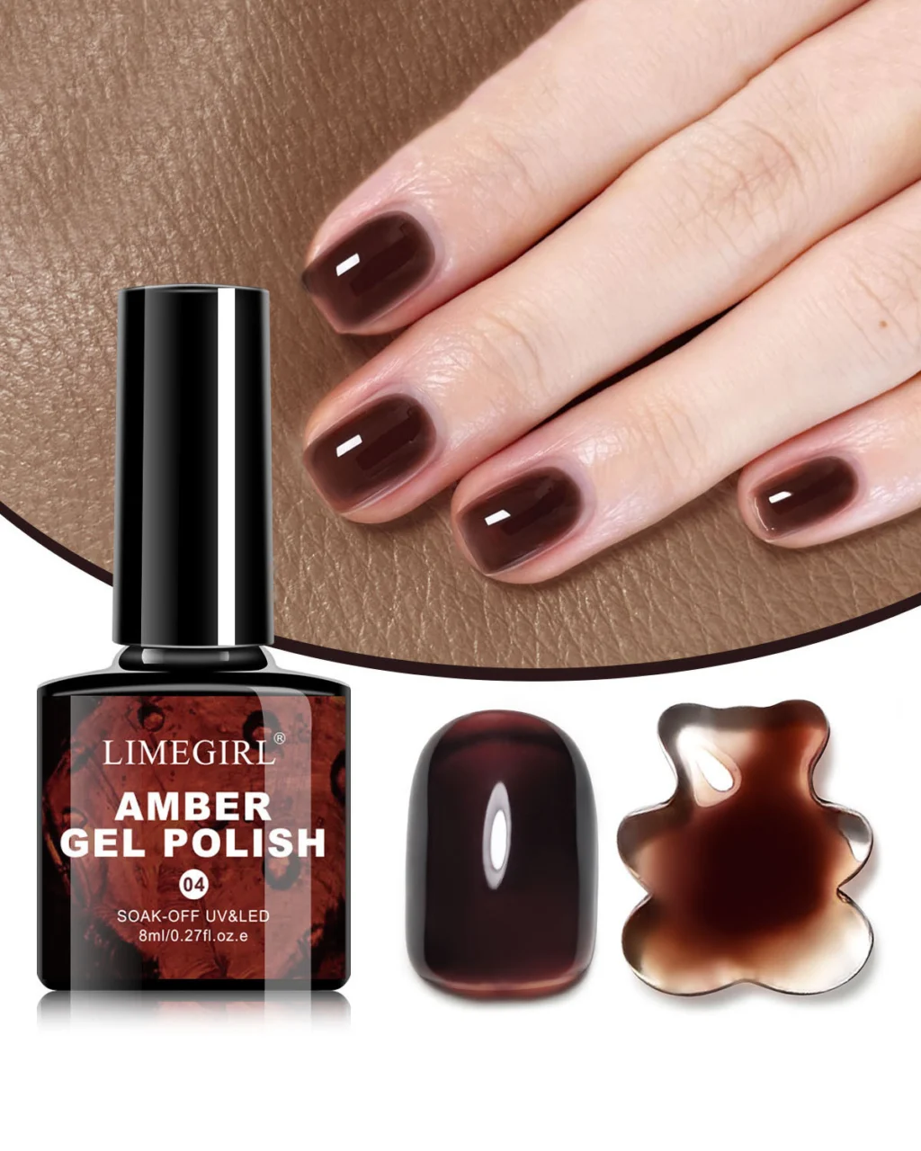 Amber Gel Polish Soak-off Cured UV & Lamp Style 4