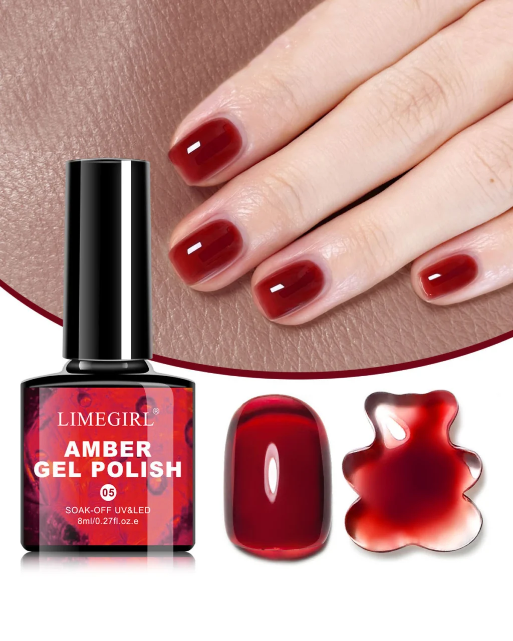 Amber Gel Polish Soak-off Cured UV & Lamp Style 5