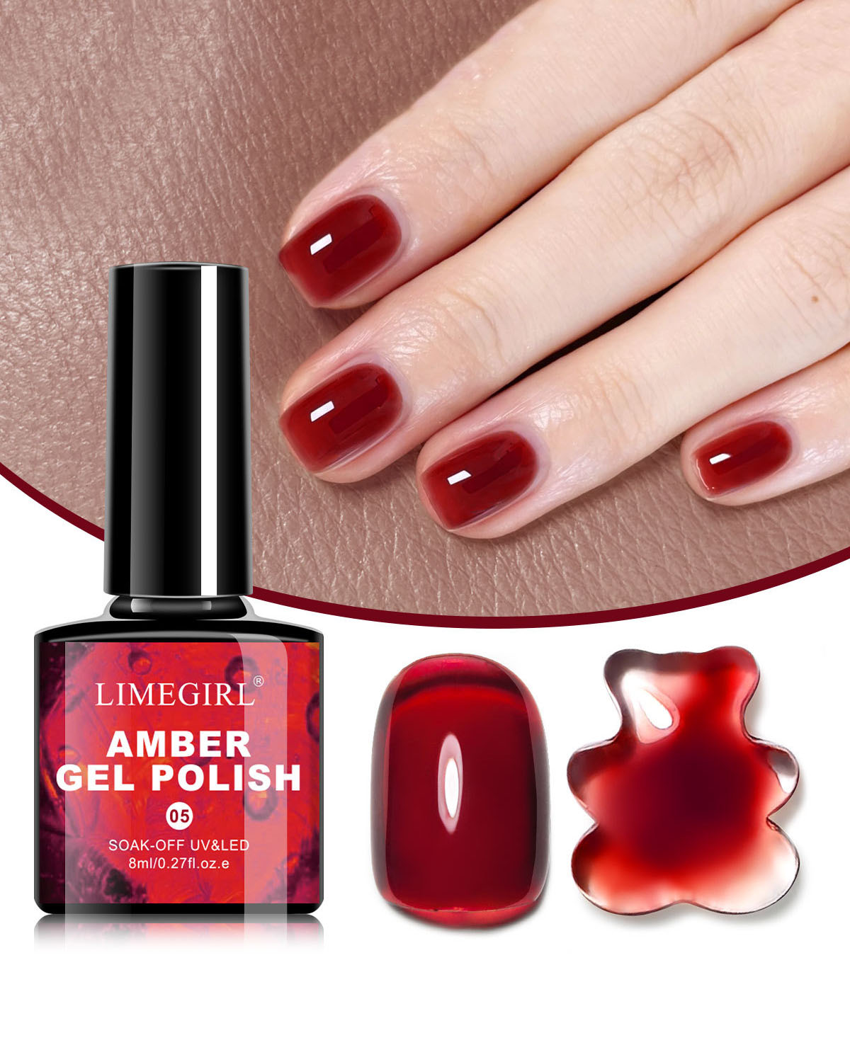 Amber Gel Polish Soak-off Cured UV & Lamp Style 5