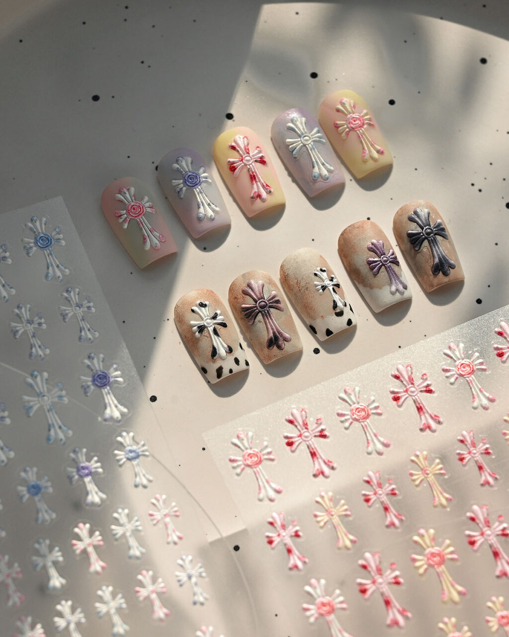 Creative Cross Nail Stickers for Nail Art - Image 5