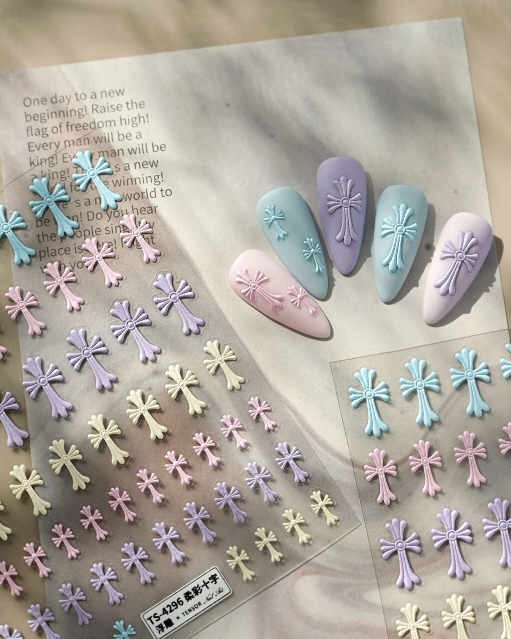 Creative Cross Nail Stickers for Nail Art - Image 7