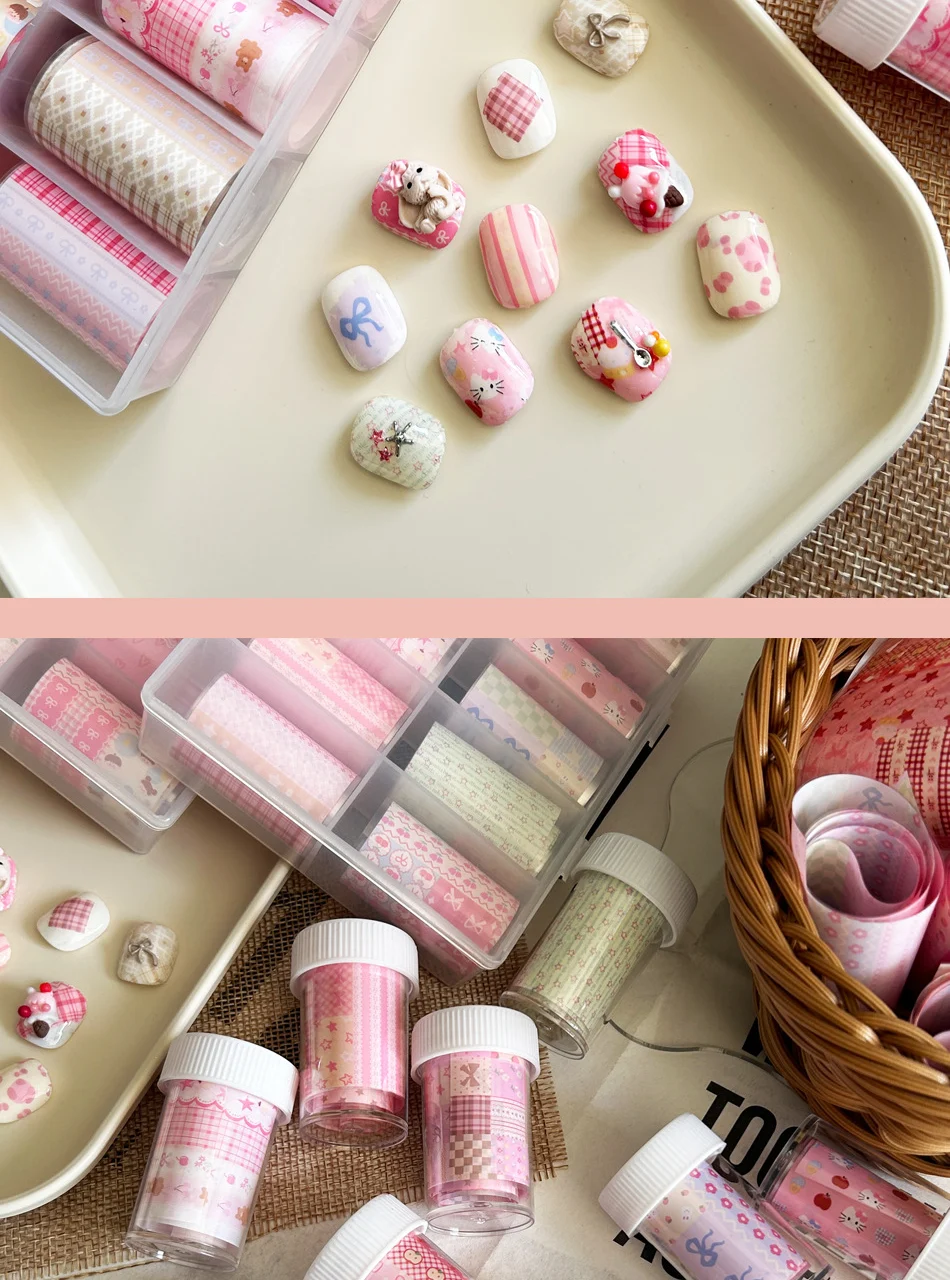 Cute Pink Nail Foil Transfer Sheets Bulk - Image 8