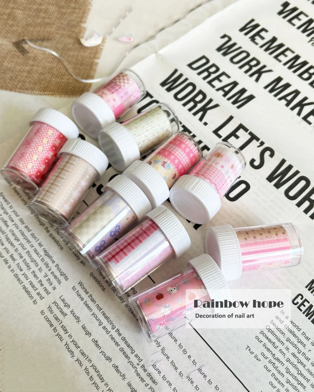 Cute Pink Nail Foil Transfer Sheets Bulk - Image 5