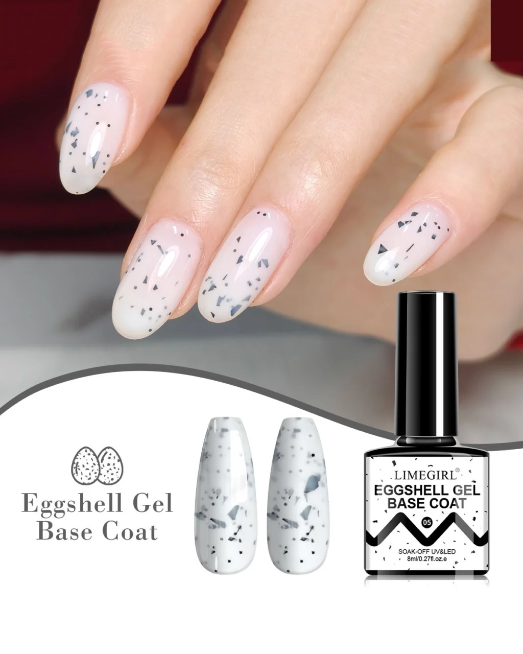 Eggshell Gel Nail Polish Base Coat Bulk Milk White