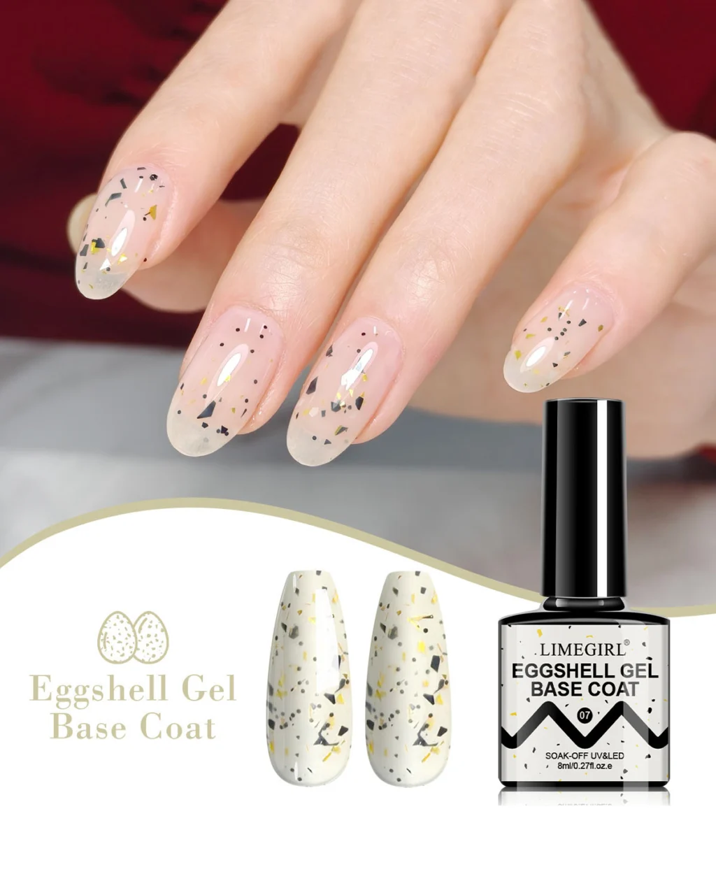 Eggshell Gel Nail Polish Base Coat Bulk show