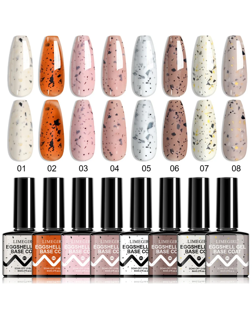 Eggshell Gel Nail Polish Base Coat set Bulk