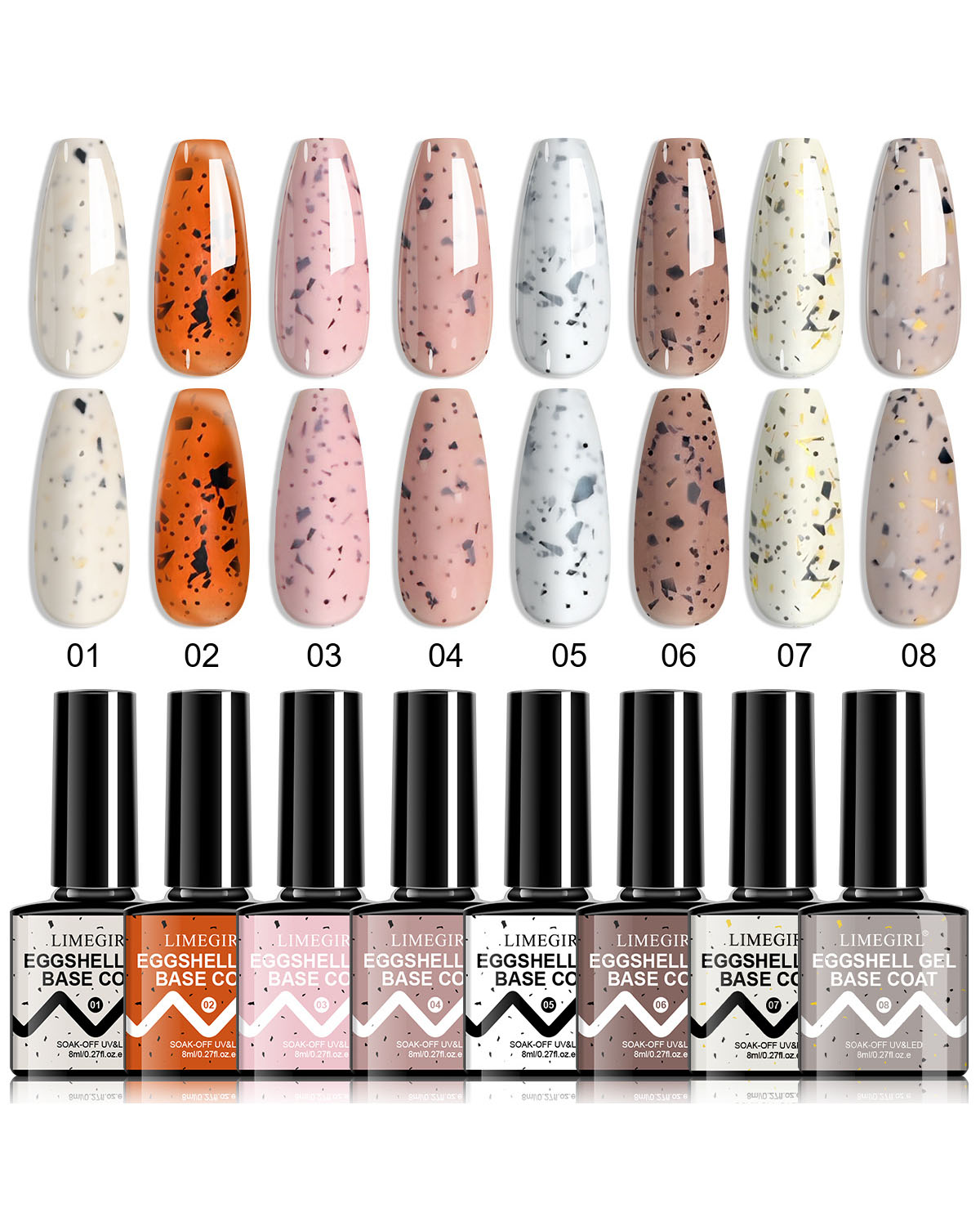 Eggshell Gel Nail Polish Base Coat set Bulk