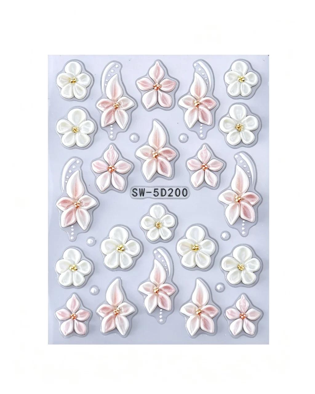 Elegant 3D Nail Stickers Floral Design - Image 7