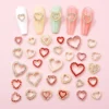 Hollowed CZ Heart Charms for Nails